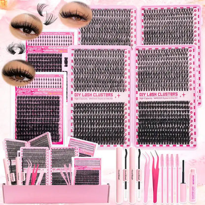 13-in-1 Salon-Quality DIY Cluster Lash Kit with Complete Tools