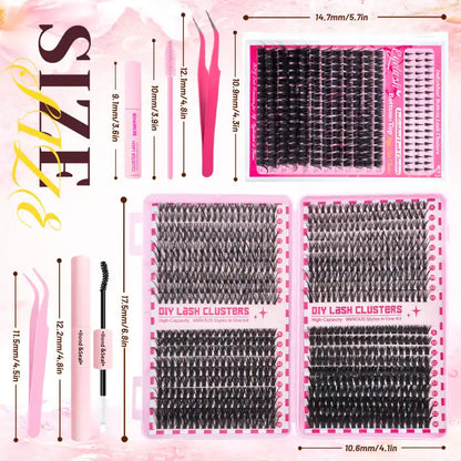 13-in-1 Salon-Quality DIY Cluster Lash Kit with Complete Tools