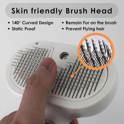 Spray Pet Brush, Self-Cleaning Grooming Comb for Cats & Dogs