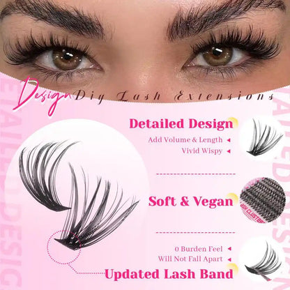 13-in-1 Salon-Quality DIY Cluster Lash Kit with Complete Tools