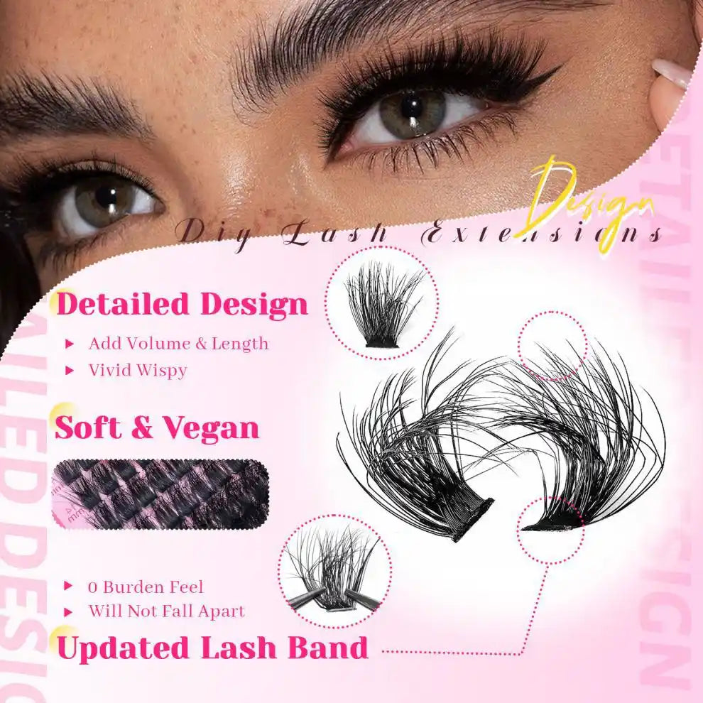 13-in-1 Salon-Quality DIY Cluster Lash Kit with Complete Tools
