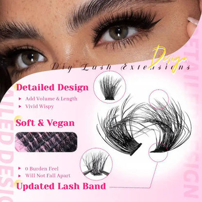 13-in-1 Salon-Quality DIY Cluster Lash Kit with Complete Tools