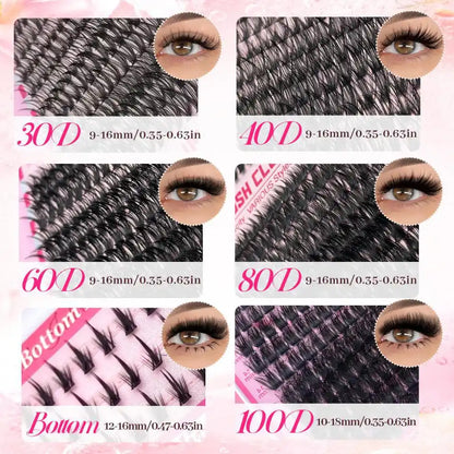 13-in-1 Salon-Quality DIY Cluster Lash Kit with Complete Tools