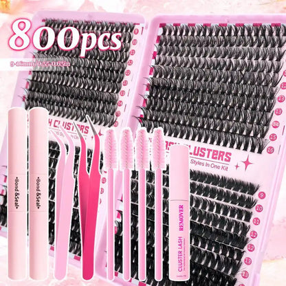 13-in-1 Salon-Quality DIY Cluster Lash Kit with Complete Tools