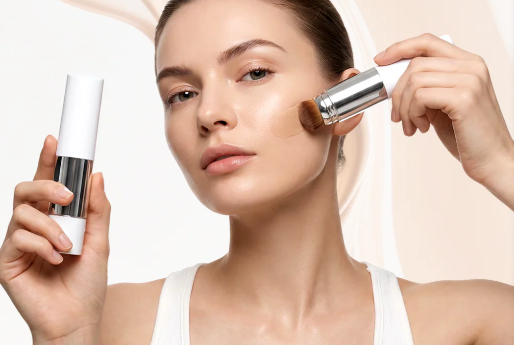 Color-Changing Foundation Stick with Collagen Capsules - Dual-Ended with Detachable Brush