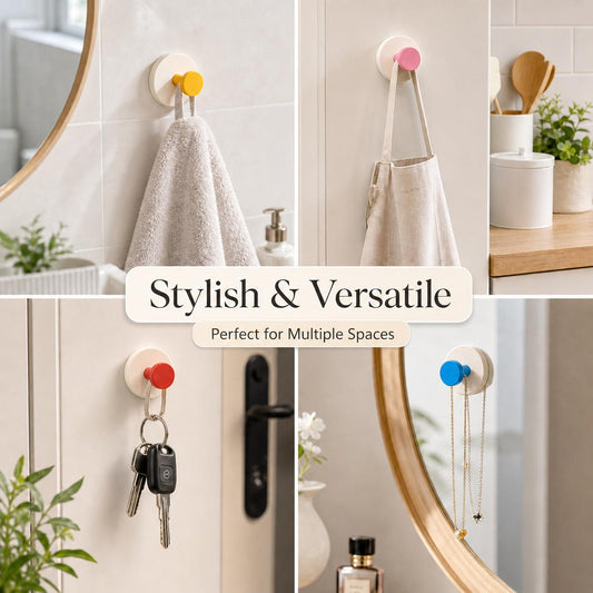 Portable No Punch Wall Hook, Reusable Movable Hanging Hook for Anywhere Home Vehicle Outdoor